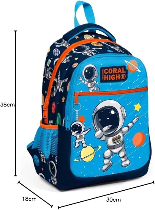 کوله پشتی یایگان Coral High کد 23486 طرح فضانورد | کیف مدرسه سه بخشی پسرانه